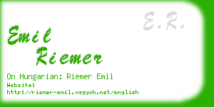 emil riemer business card